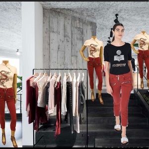 Isabel Marant Étoile Pelona Biker Skinny Jeans NWT